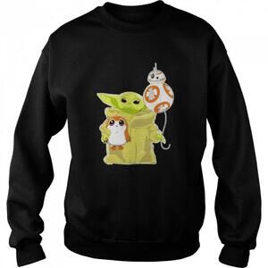 The Mandalorian Baby Yoda Hug Sad Porg Shirt